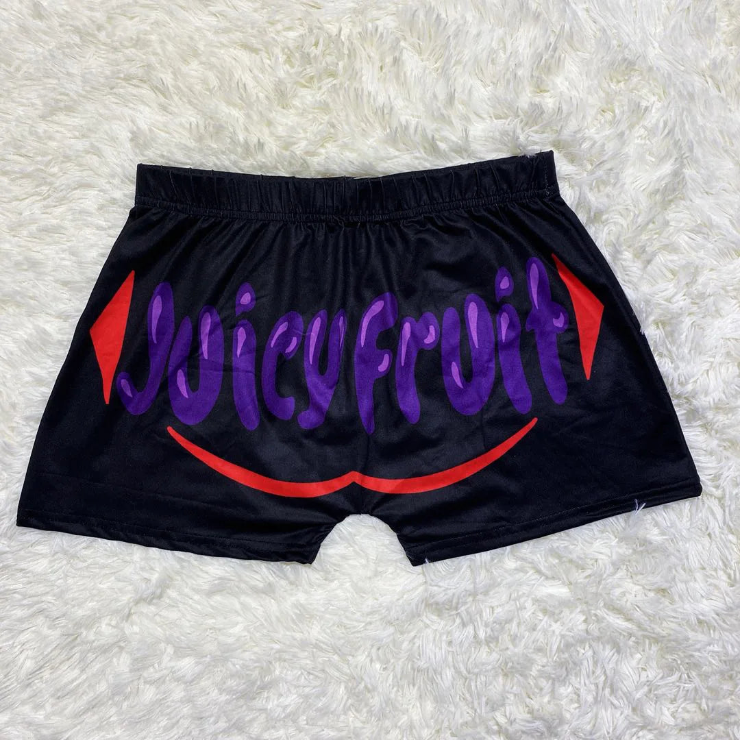 High wasted juicy fruit booty shorts for women